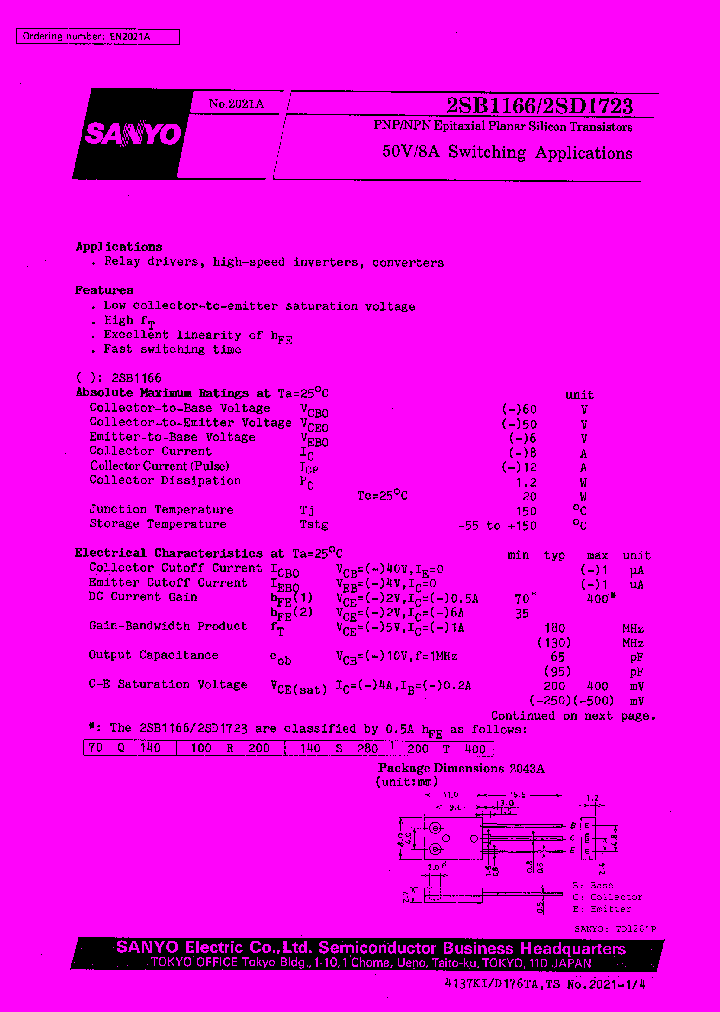 2SB1166_6764.PDF Datasheet