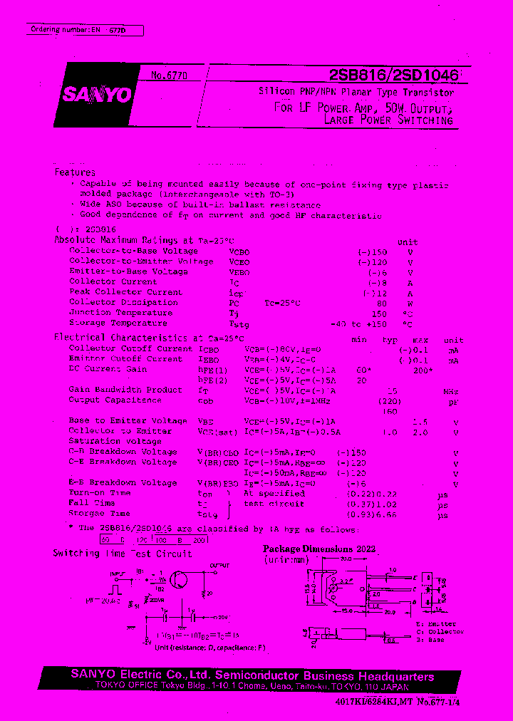 2SB816_6943.PDF Datasheet