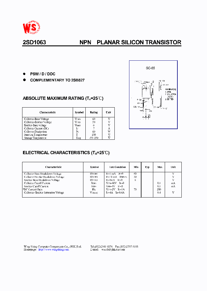 2SD1063_7230.PDF Datasheet