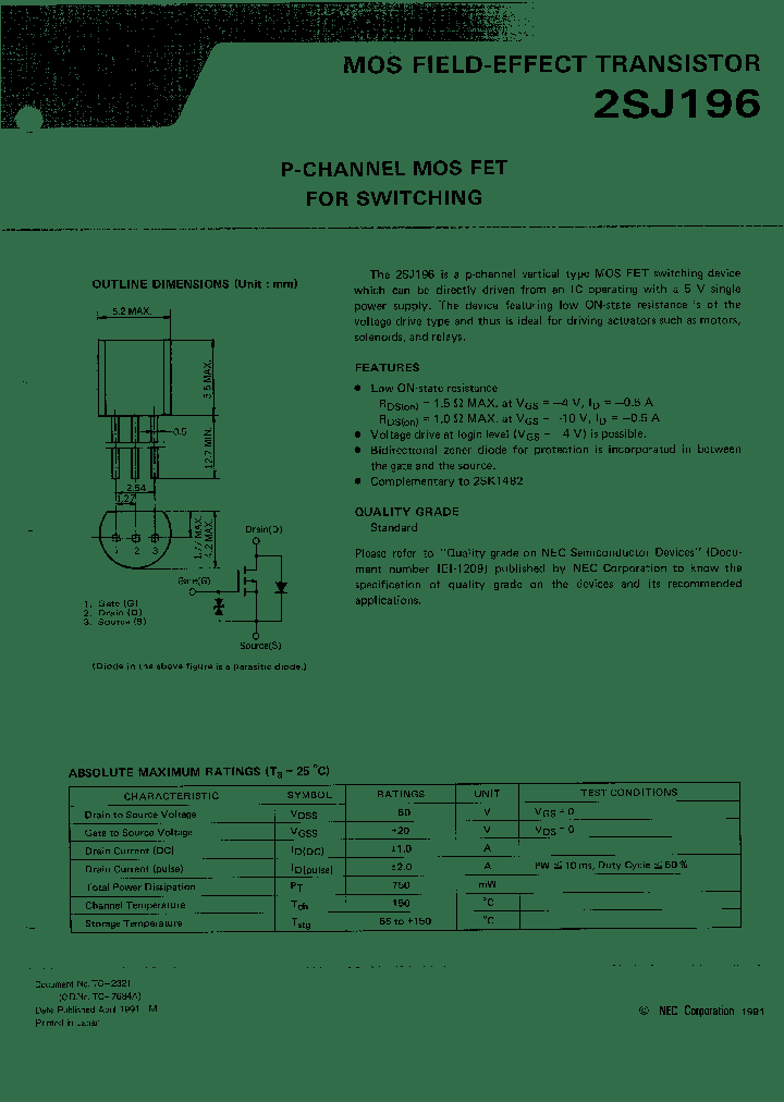 2SJ196_12713.PDF Datasheet