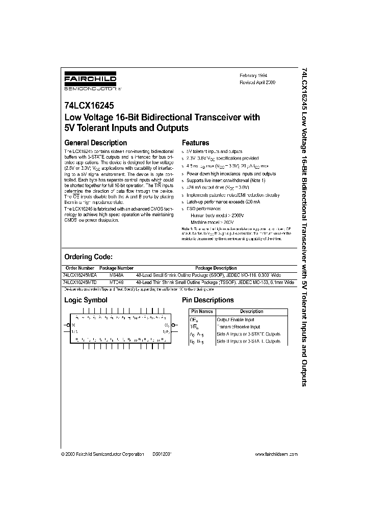 74LCX16245_12345.PDF Datasheet