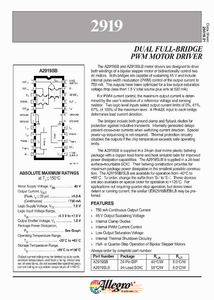 A2919SB_158027.PDF Datasheet