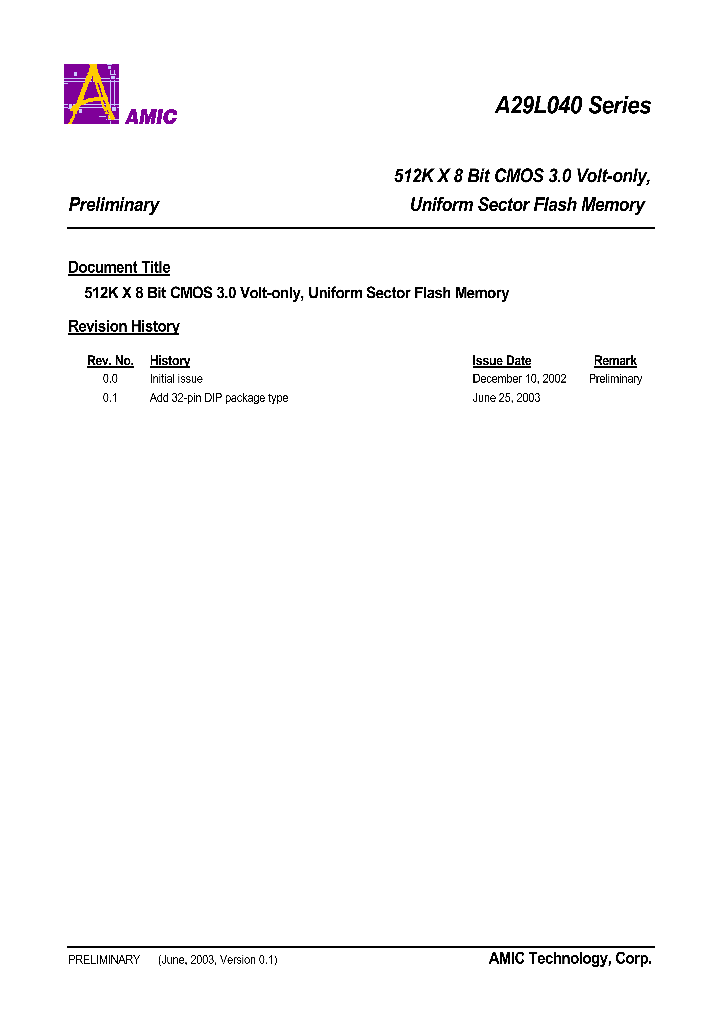 A29L040L-70_154661.PDF Datasheet