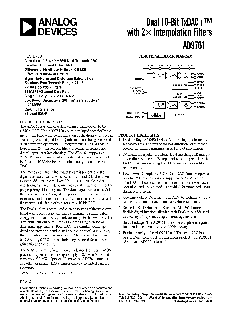 AD9761_170269.PDF Datasheet