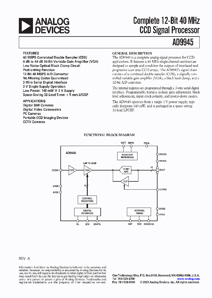 AD9945_188726.PDF Datasheet