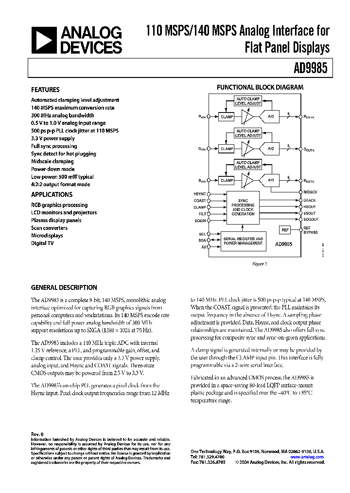 AD9985_180680.PDF Datasheet