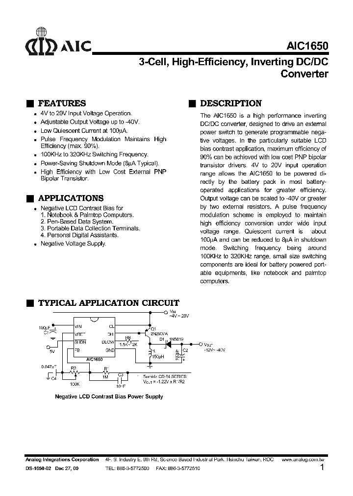 AIC1650_108276.PDF Datasheet