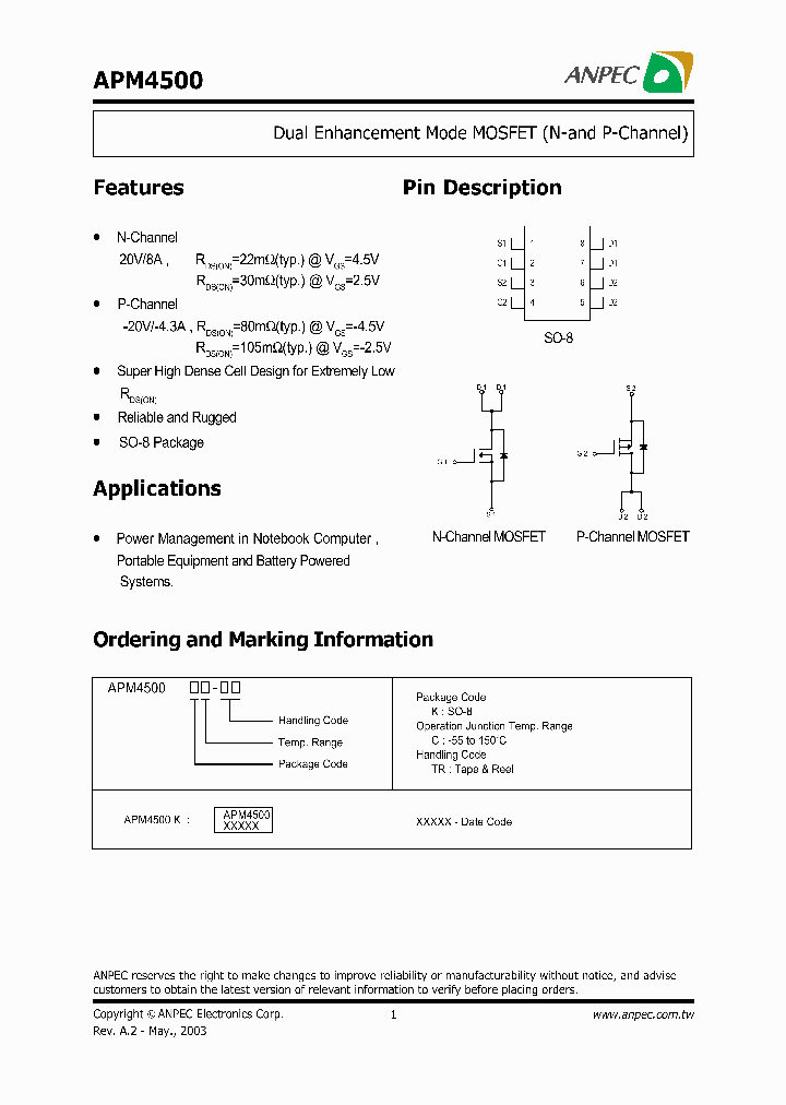 APM4500_156331.PDF Datasheet