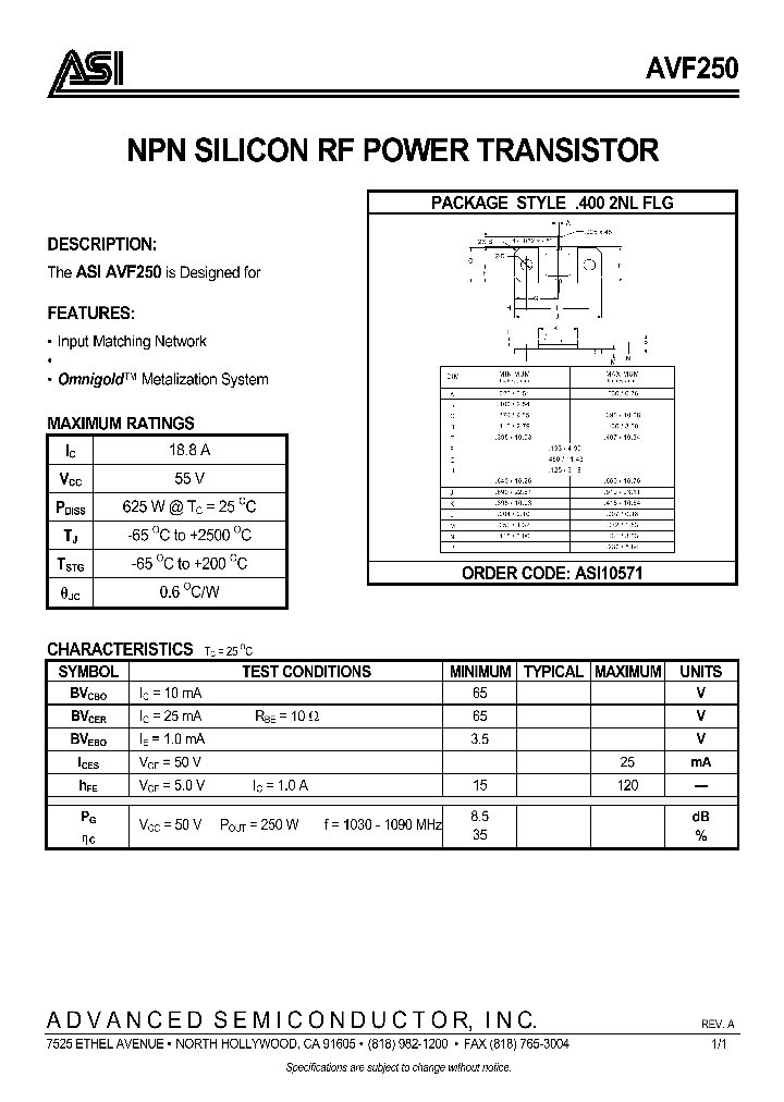 AVF250_56496.PDF Datasheet
