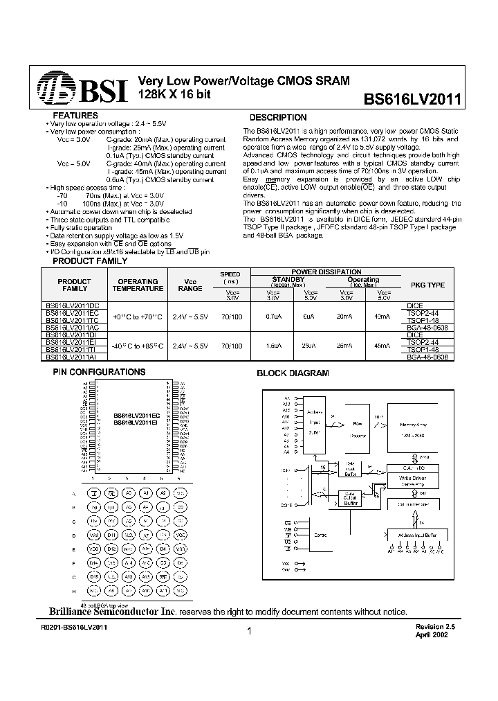 BS616LV2011_22573.PDF Datasheet