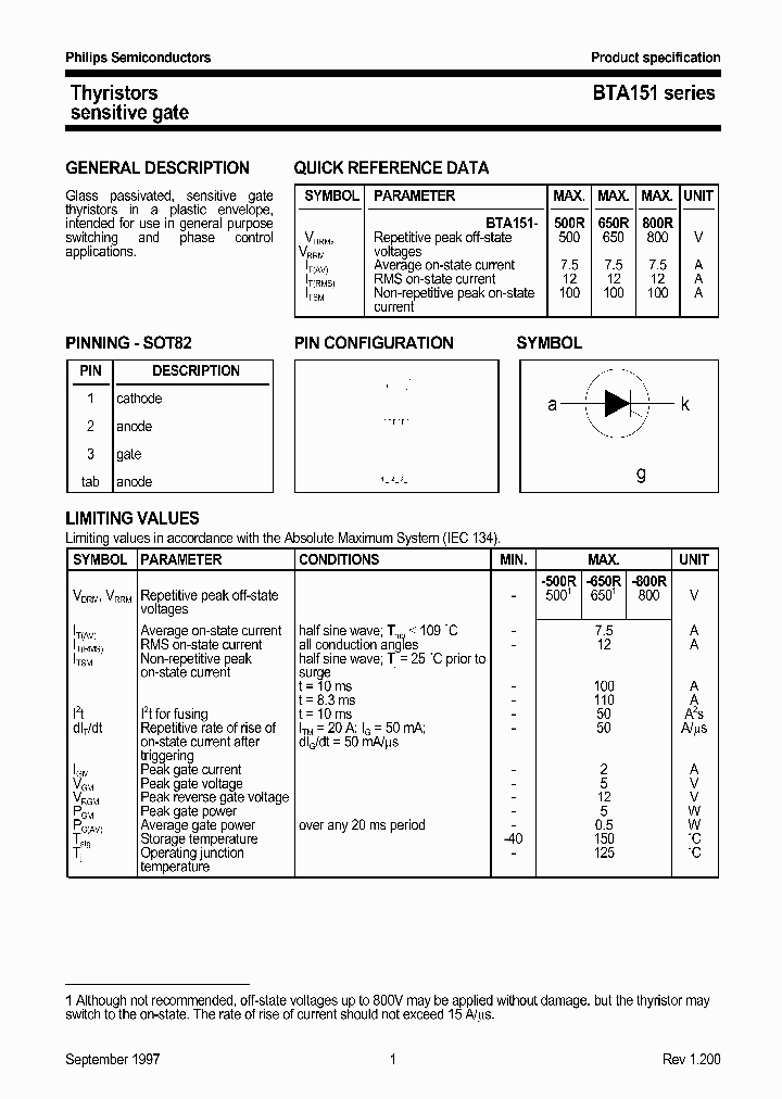 BTA151_117501.PDF Datasheet