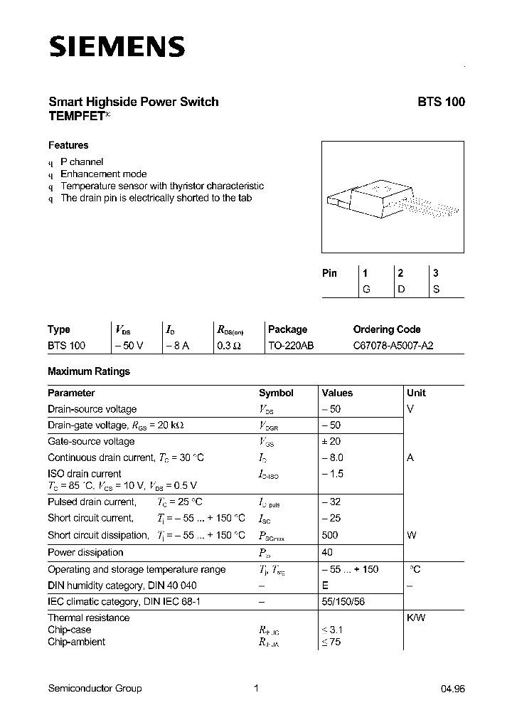 BTS100_45311.PDF Datasheet