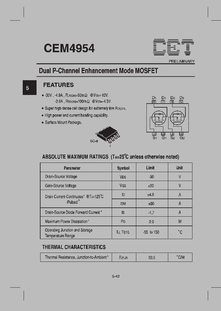 CEM4954_88922.PDF Datasheet