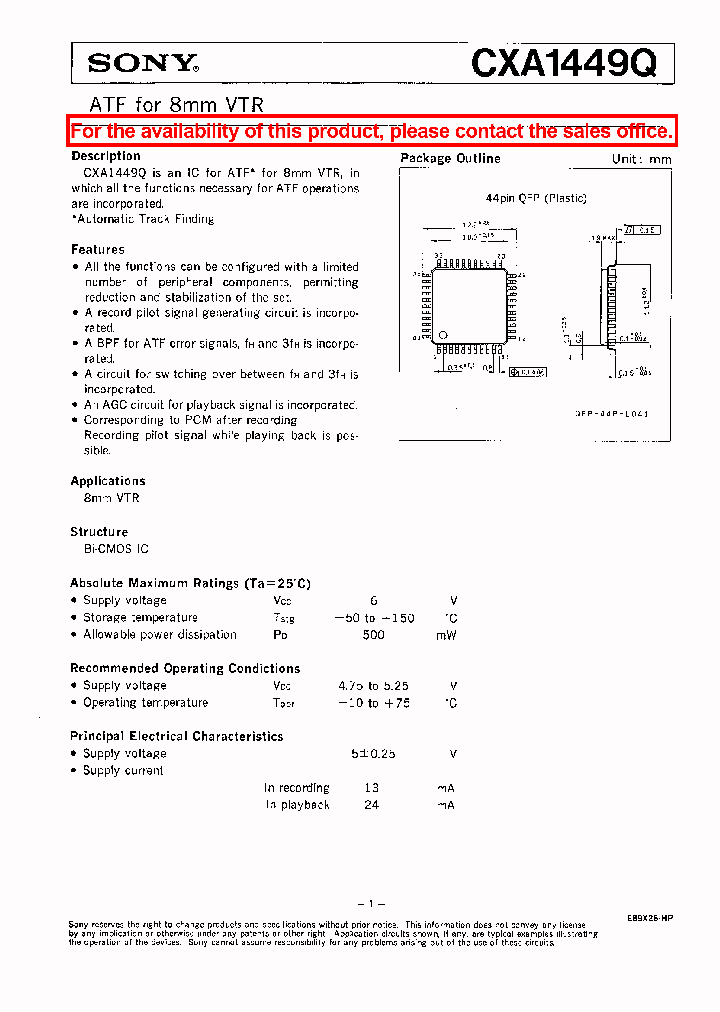 CXA1449Q_145201.PDF Datasheet