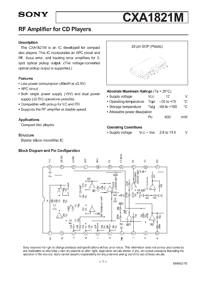 CXA1821_24072.PDF Datasheet