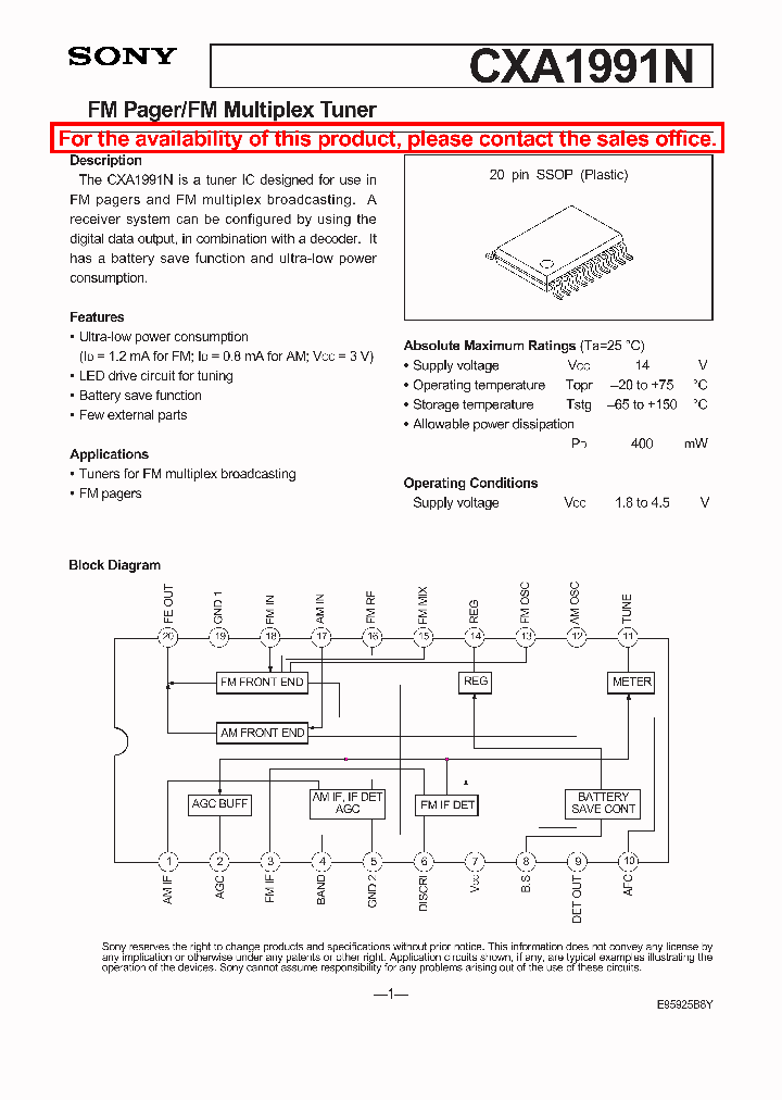 CXA1991_24076.PDF Datasheet