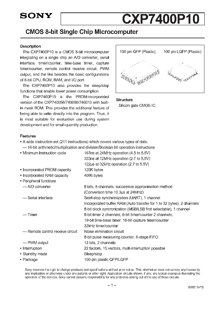 CXP7400P10_80290.PDF Datasheet
