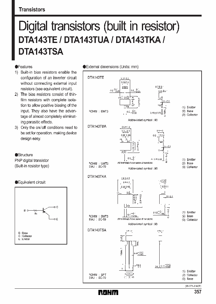 DTA143TE_110606.PDF Datasheet