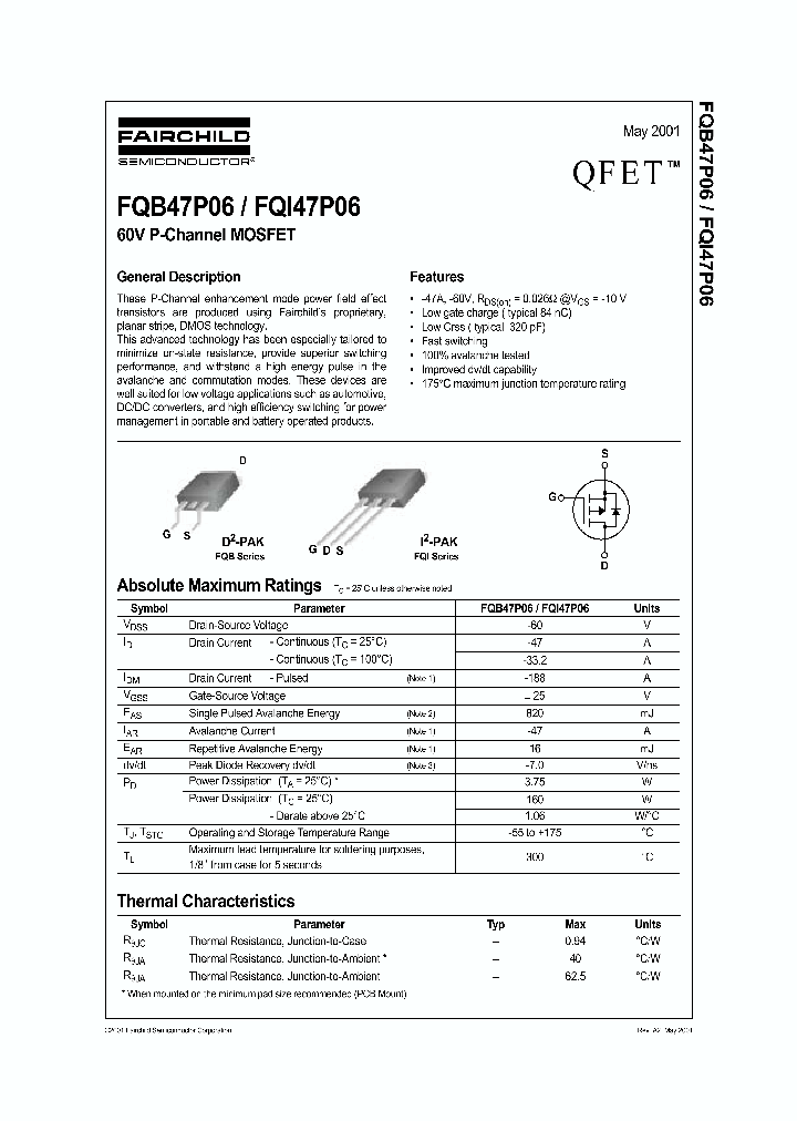 FQB47P06_195007.PDF Datasheet