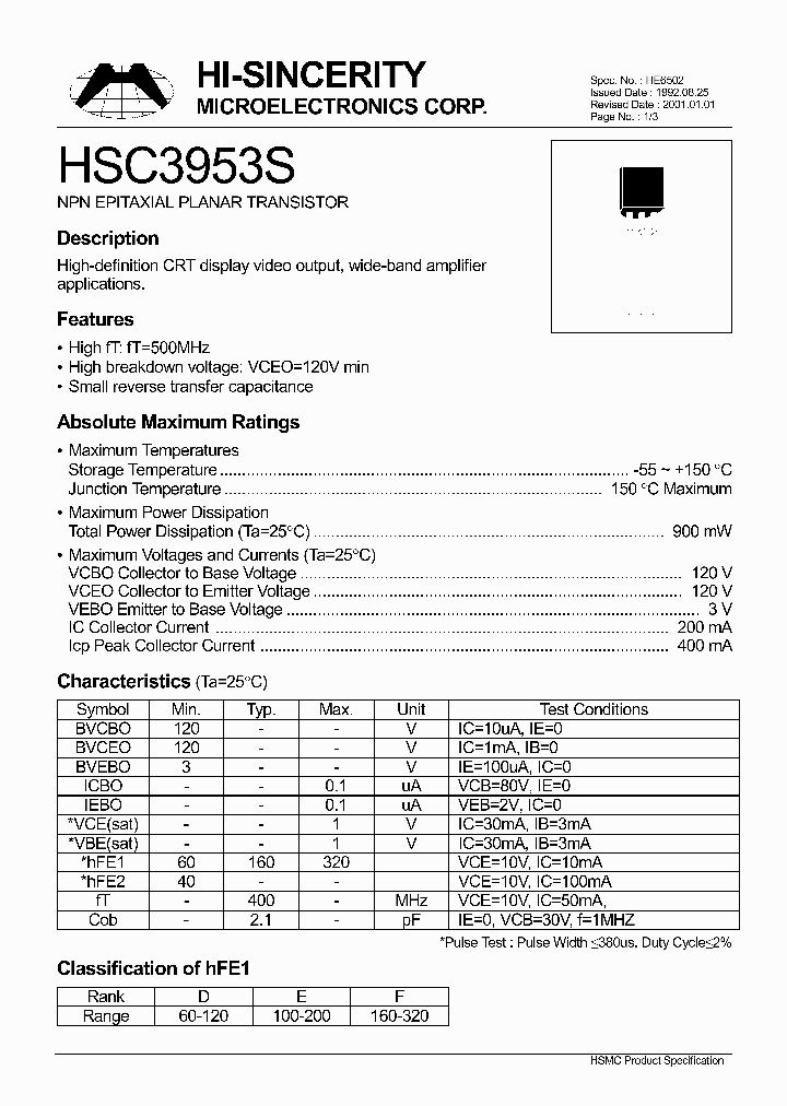 HSC3953S_187327.PDF Datasheet