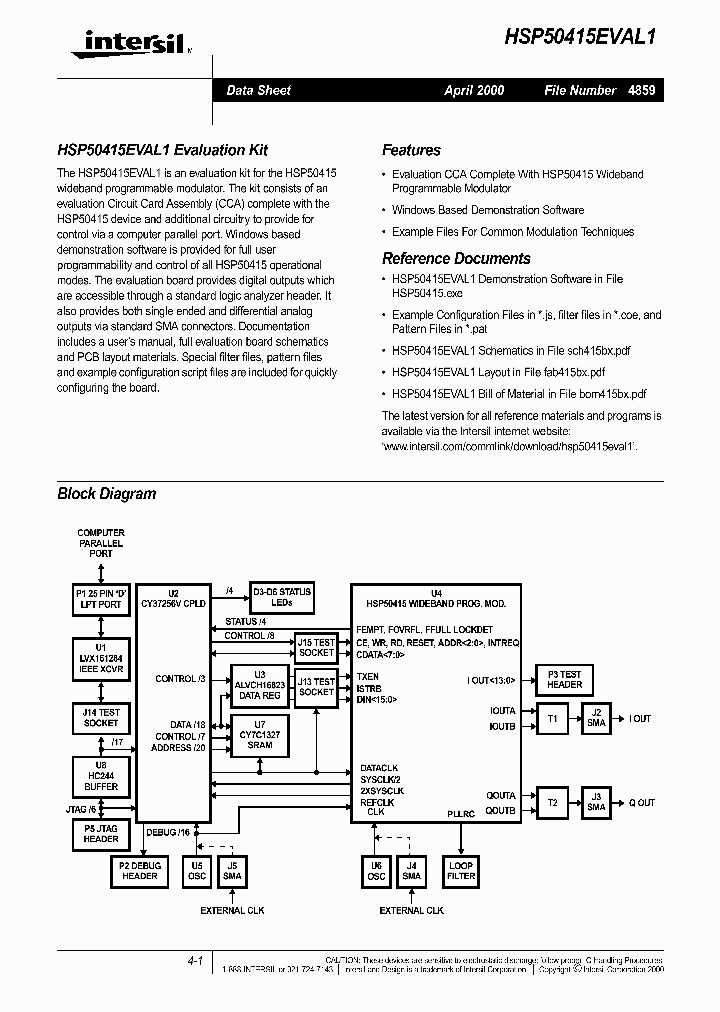 HSP50415EVAL1_158526.PDF Datasheet