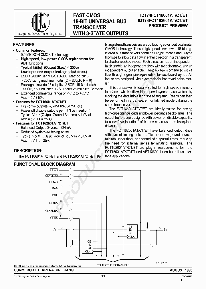 IDT54FCT16601AT_159880.PDF Datasheet