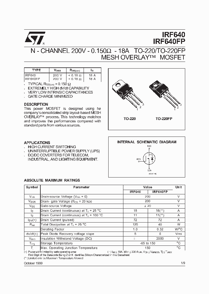 IRF640FP_37091.PDF Datasheet