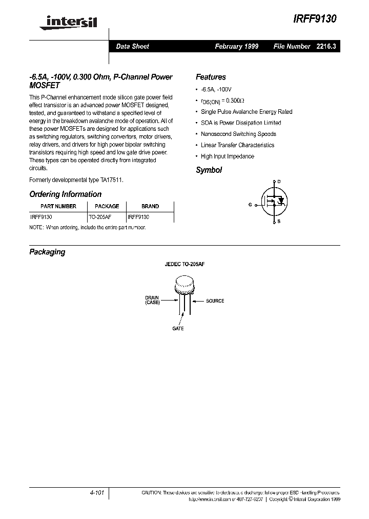 IRFF9130_189640.PDF Datasheet