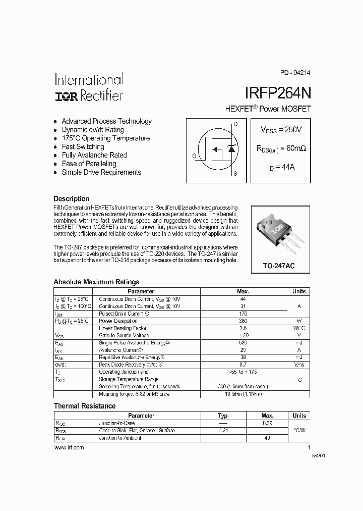 IRFP264N_187599.PDF Datasheet