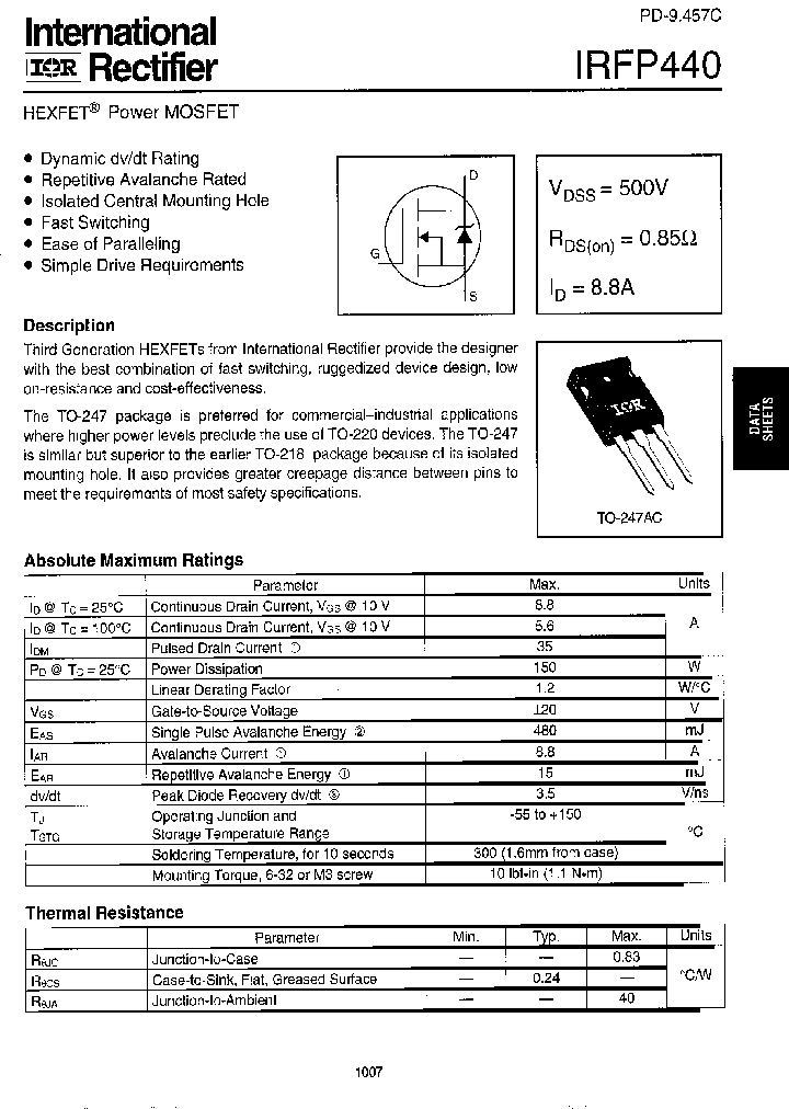 IRFP440_154935.PDF Datasheet