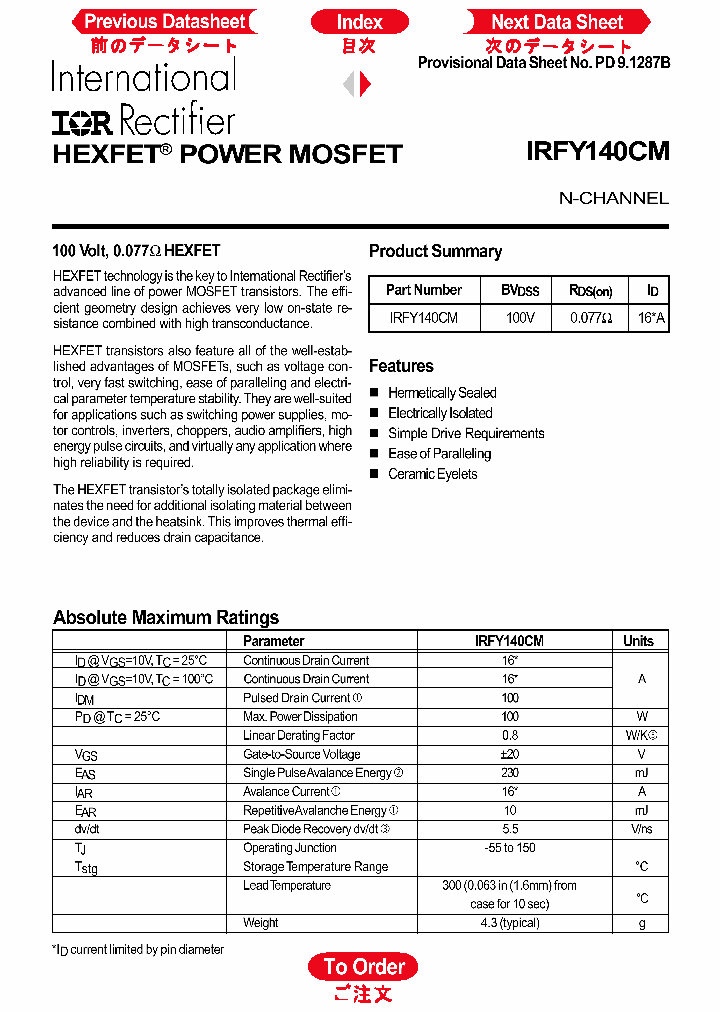 IRFY140CM_44462.PDF Datasheet