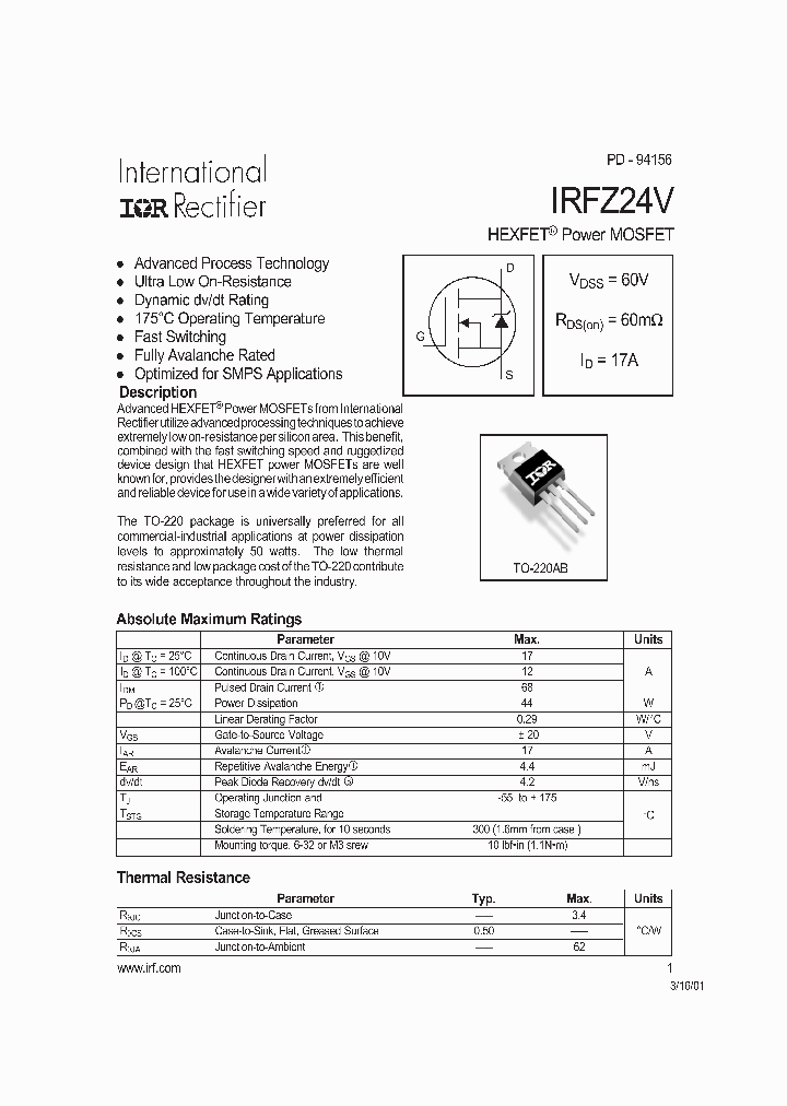 IRFZ24V_156157.PDF Datasheet