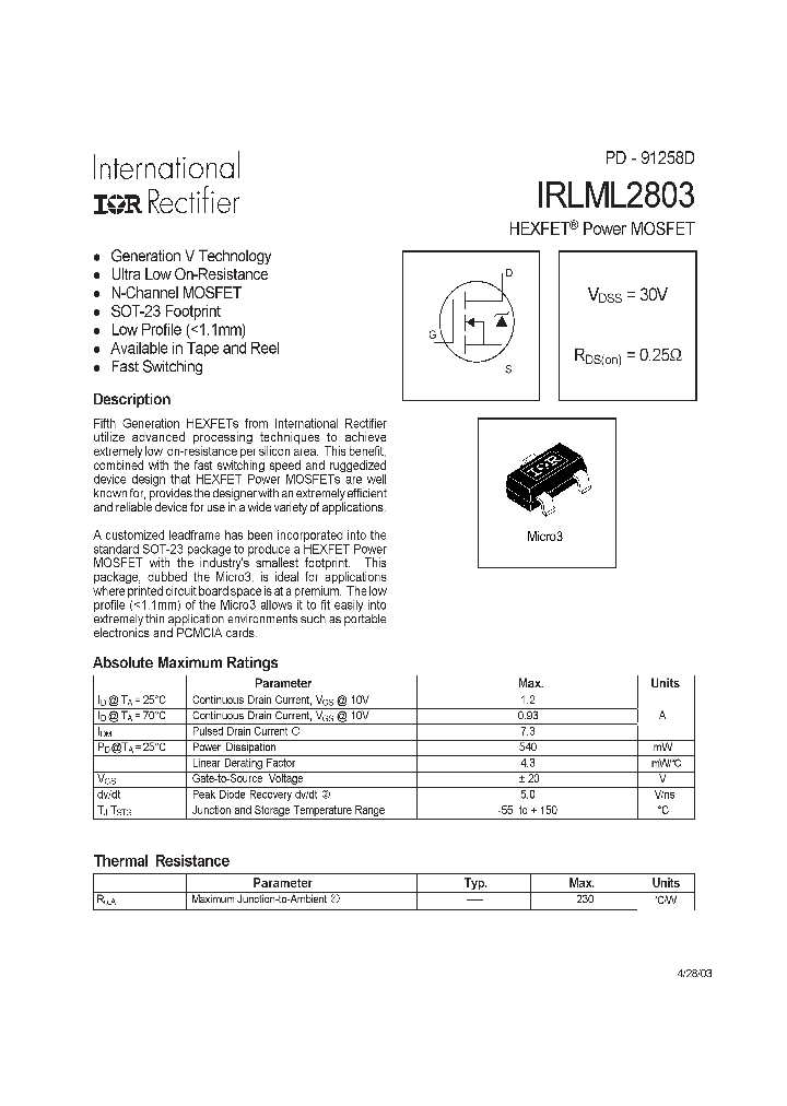 IRLML2803_110348.PDF Datasheet