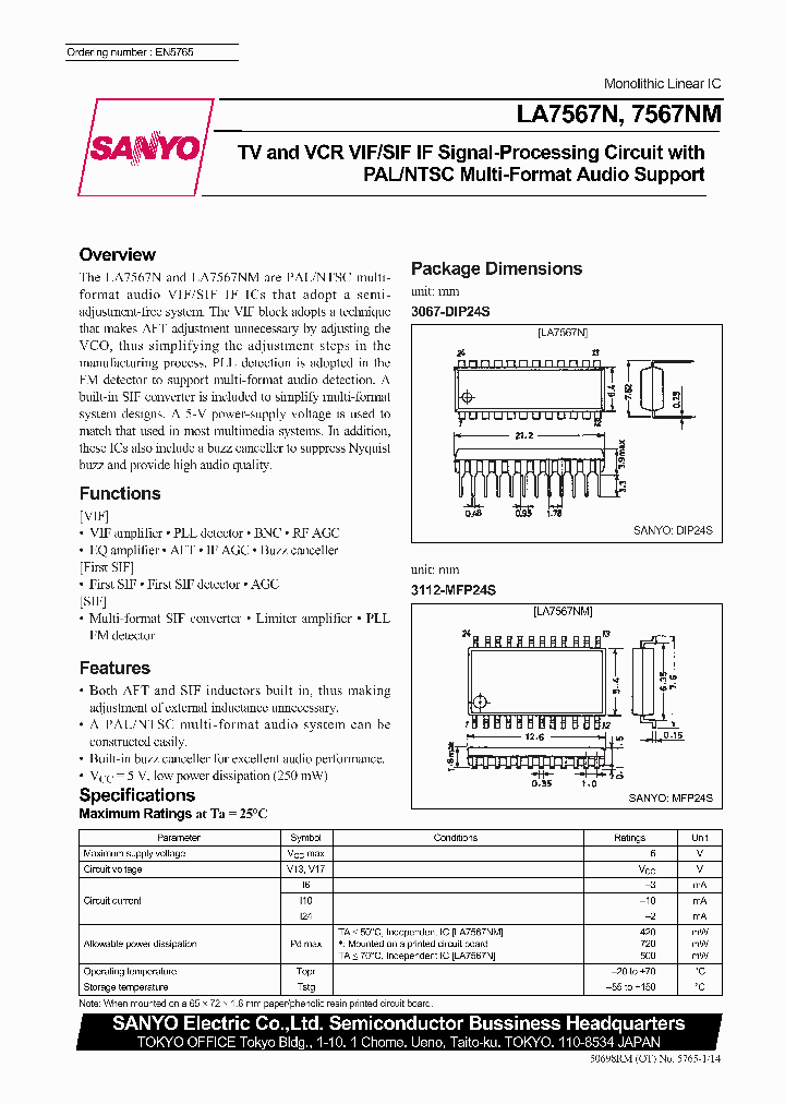 LA7567N_143205.PDF Datasheet