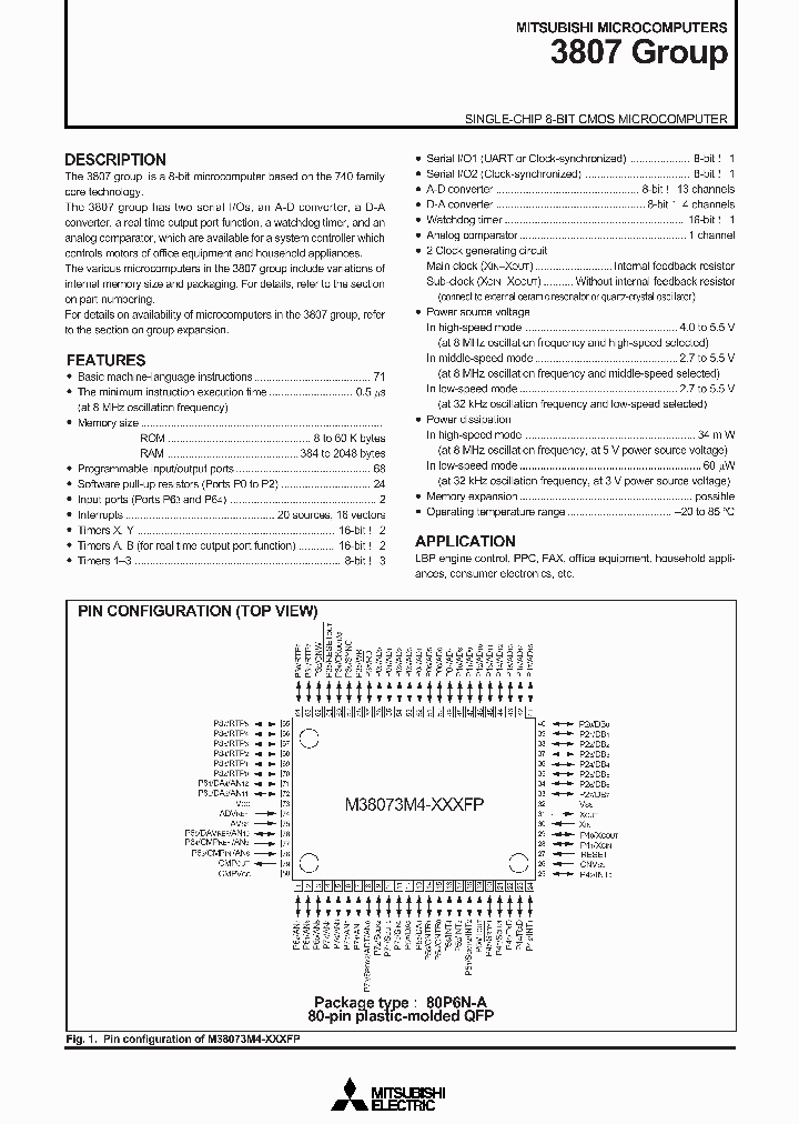 M38073E4FP_88936.PDF Datasheet
