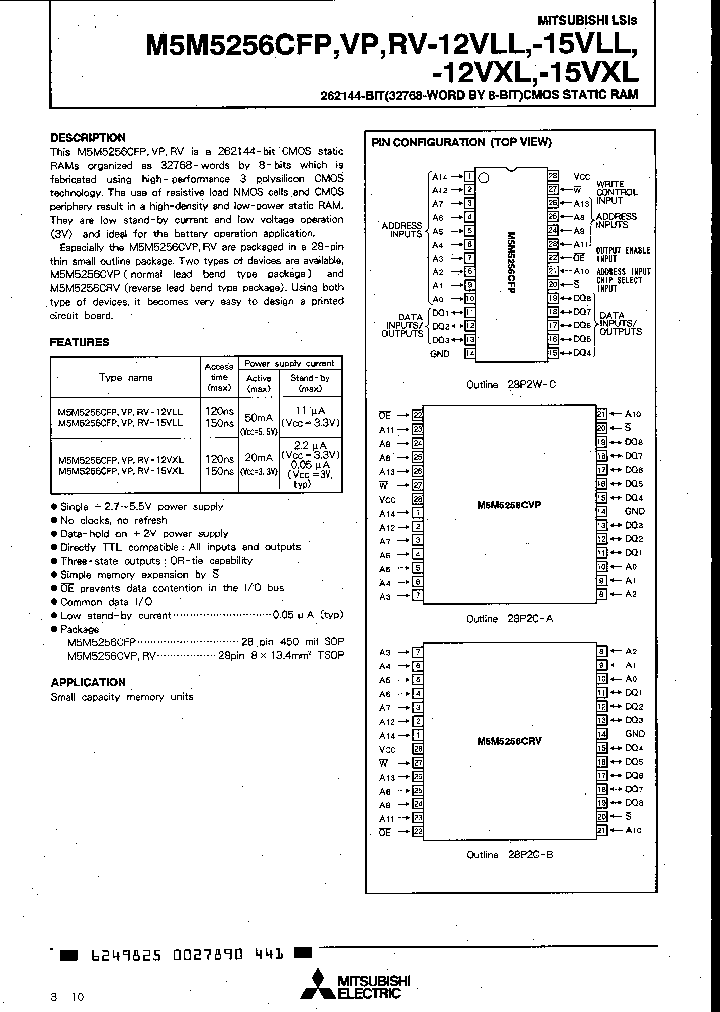 M5M5256CFP-12VLL_87433.PDF Datasheet