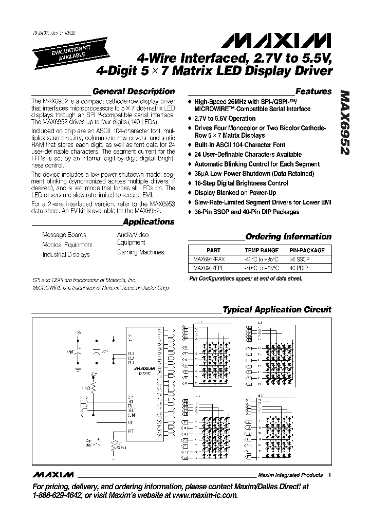 MAX6952_148915.PDF Datasheet