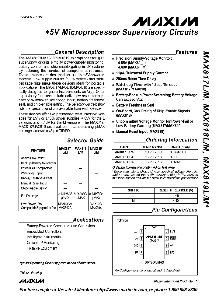 MAX819L_48386.PDF Datasheet