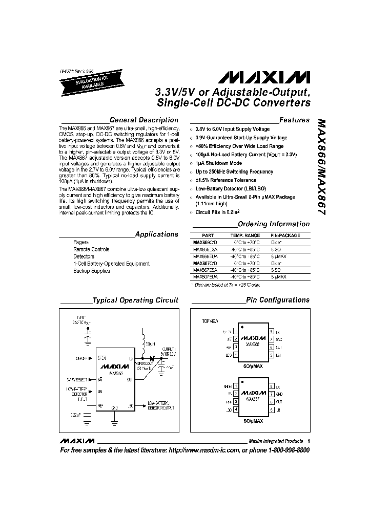 MAX867_108865.PDF Datasheet