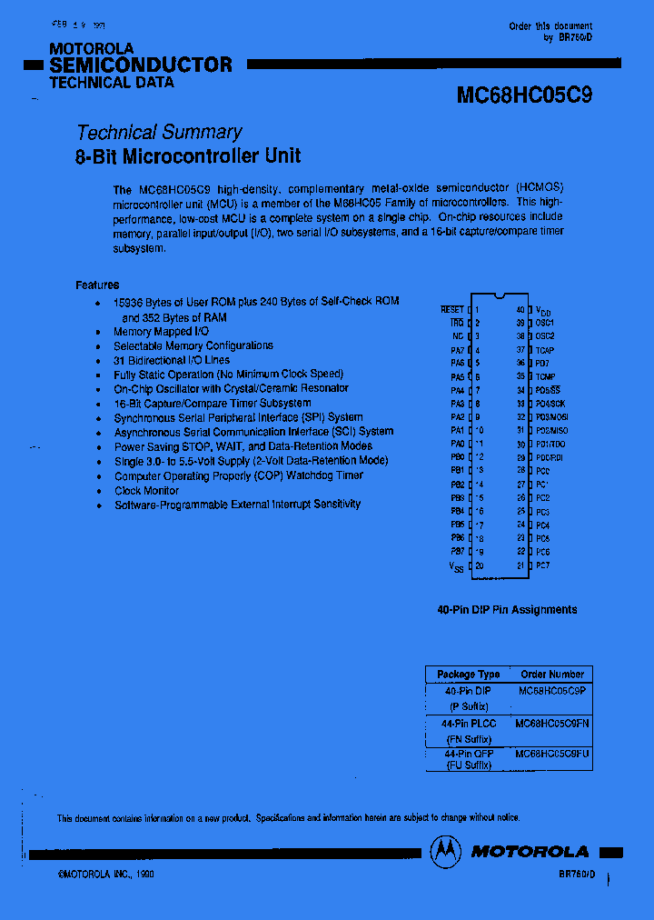 MC68HC05C9_31015.PDF Datasheet