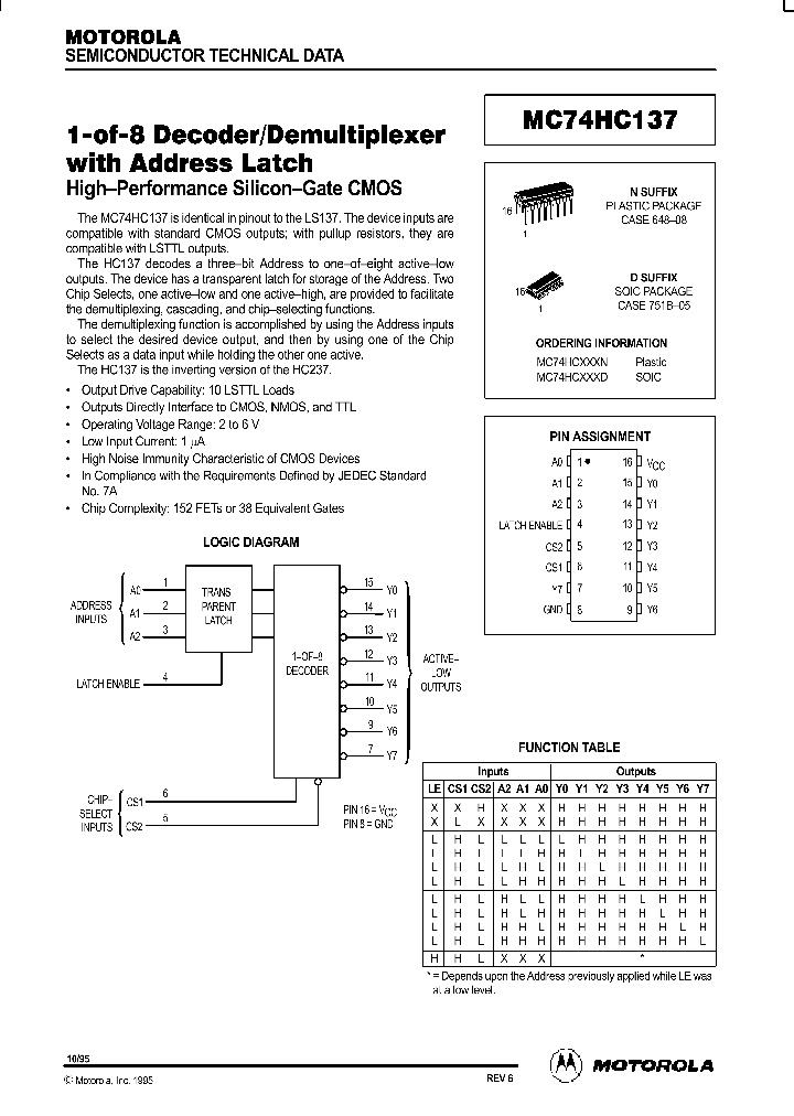 MC74HC137_136548.PDF Datasheet