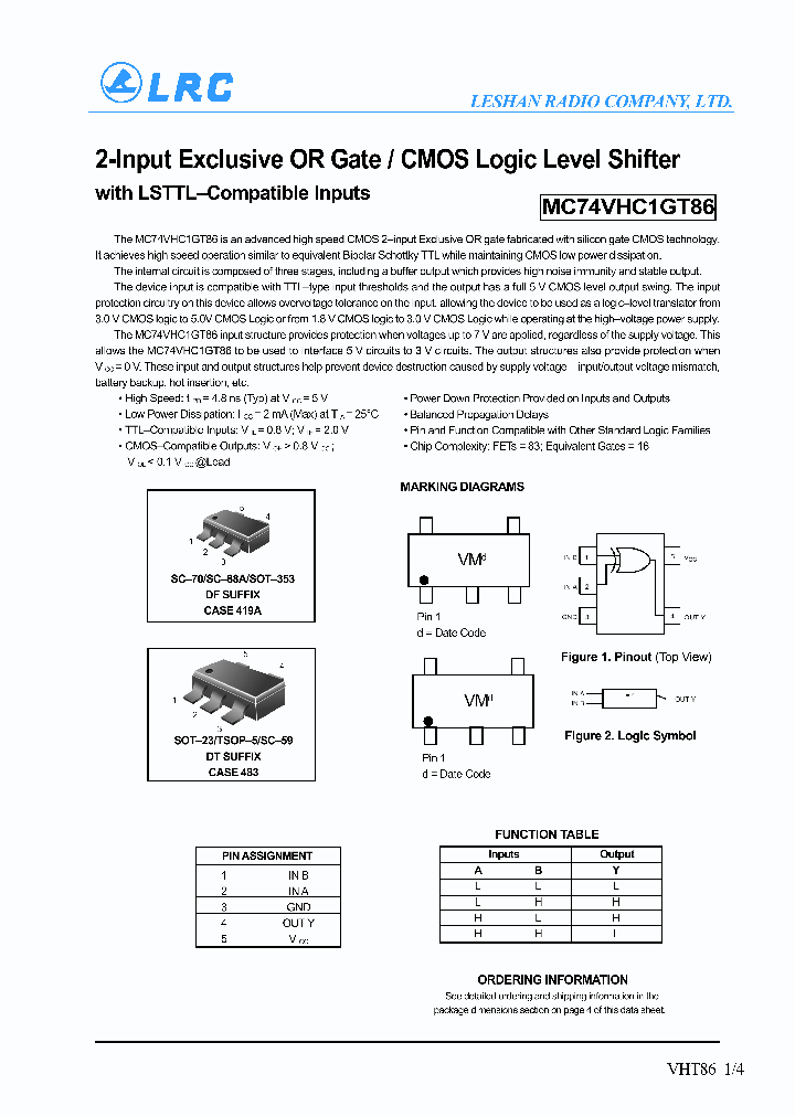 MC74VHC1GT86DFT2_184925.PDF Datasheet