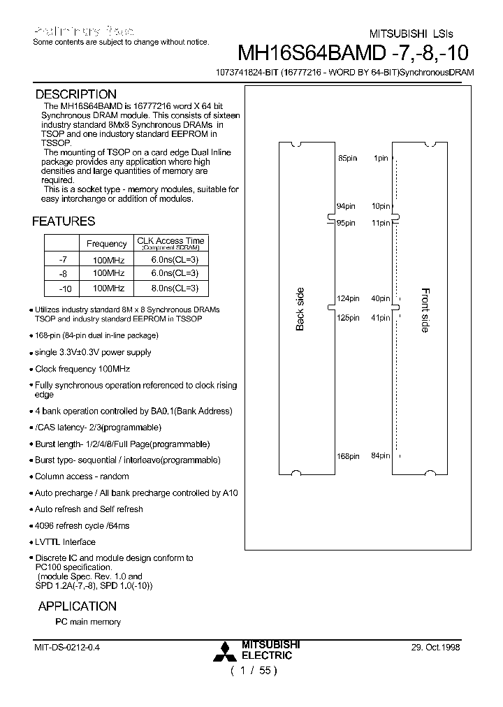 MH16S64BAMD-10_39305.PDF Datasheet