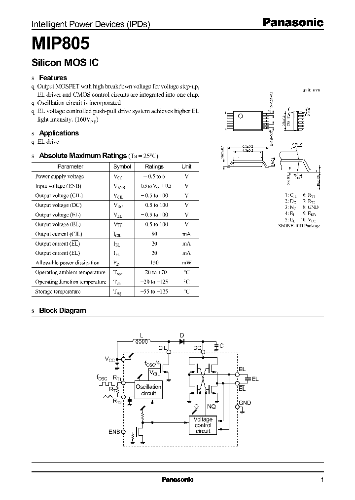 MIP805_183010.PDF Datasheet