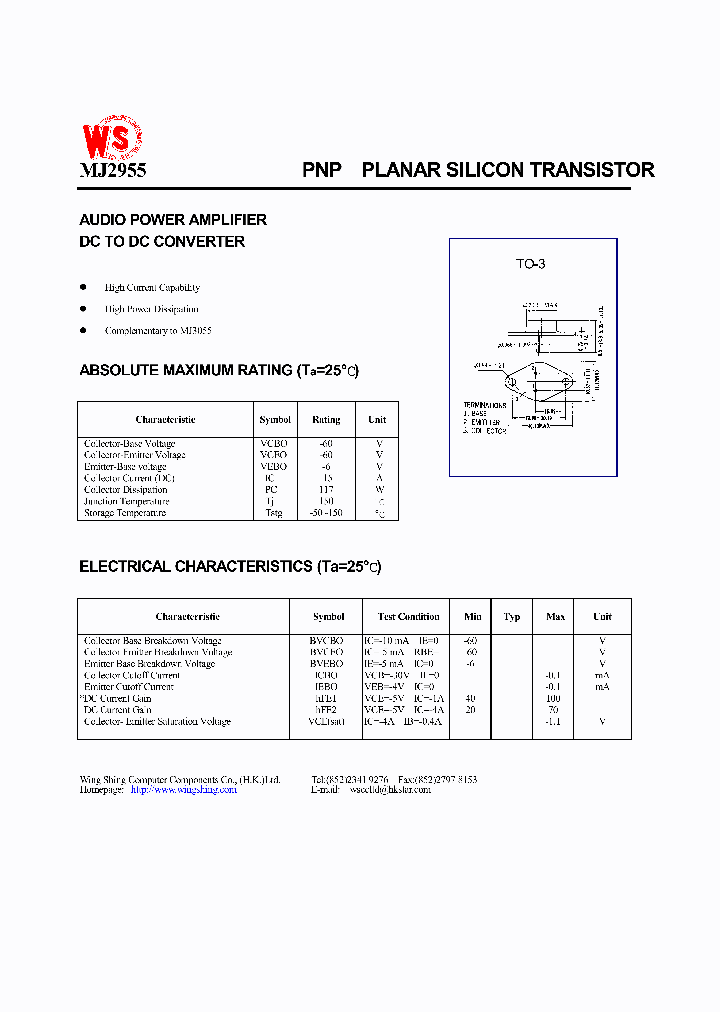 MJ2955_137550.PDF Datasheet