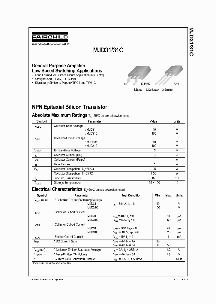 MJD31_138577.PDF Datasheet