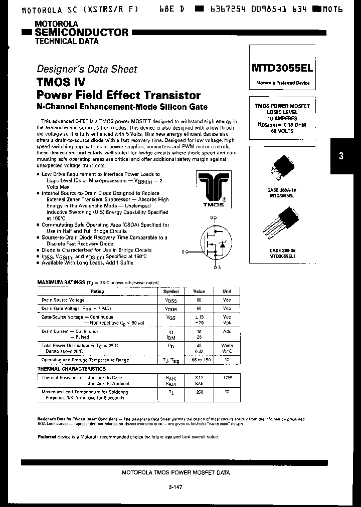 MTD3055EL_70707.PDF Datasheet