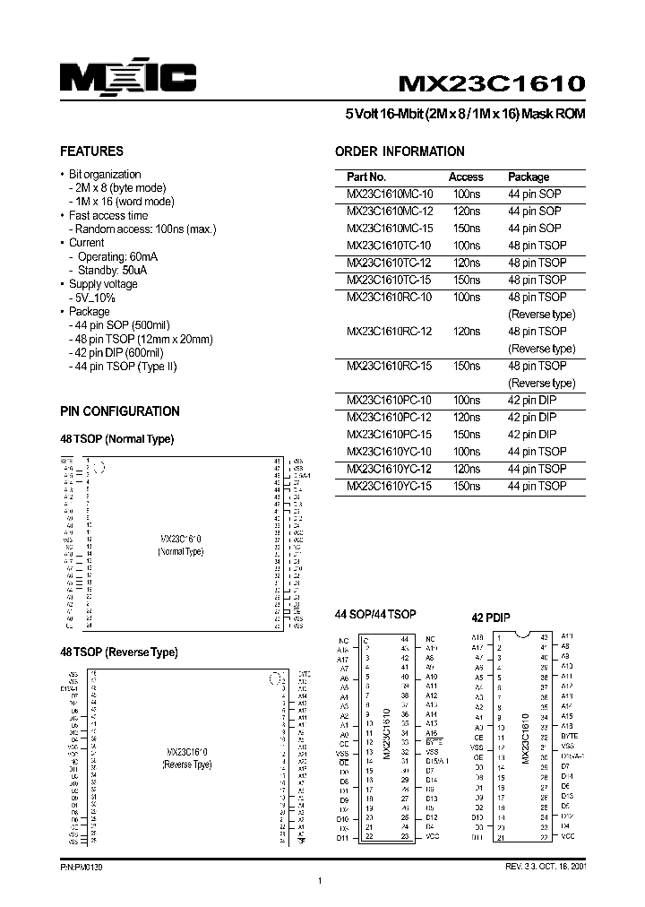 MX23C1610_33025.PDF Datasheet