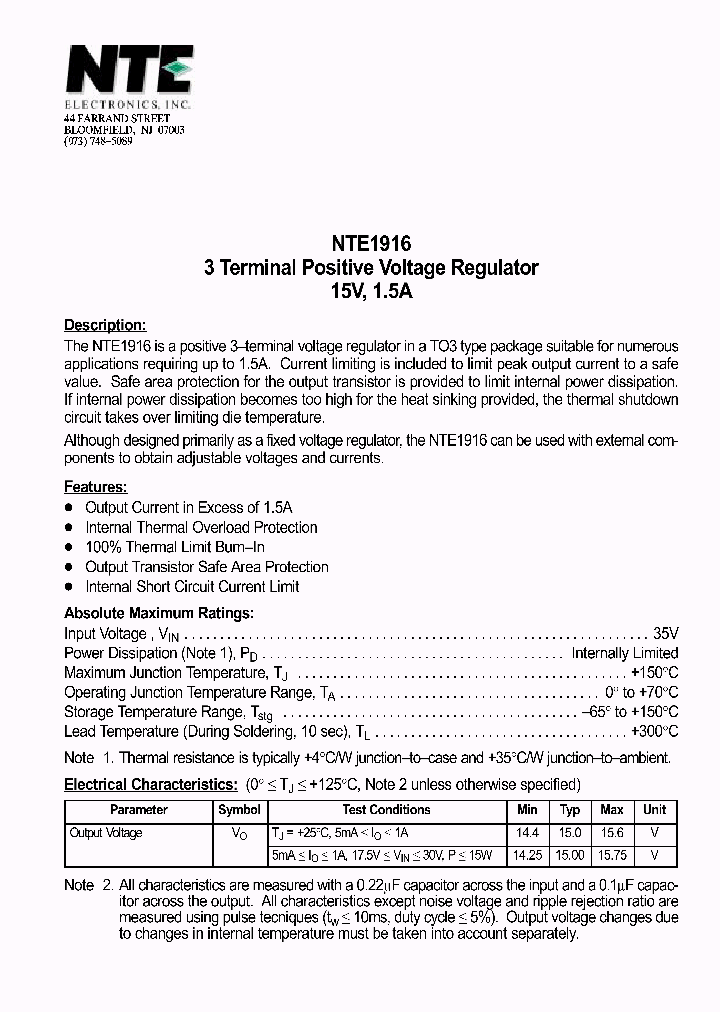 NTE1916_69766.PDF Datasheet