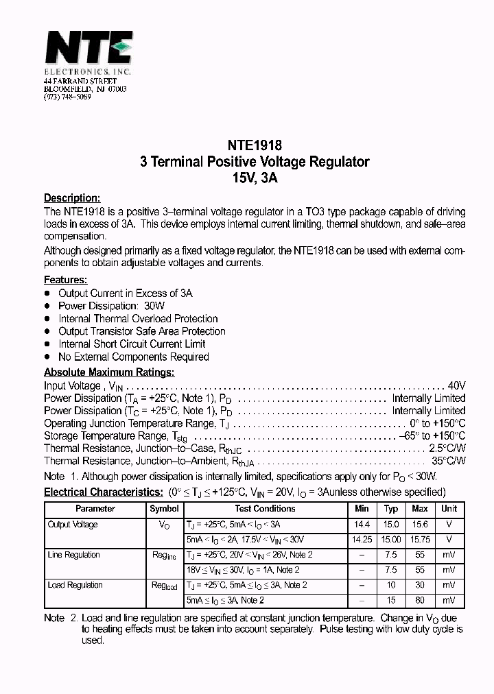 NTE1918_69768.PDF Datasheet